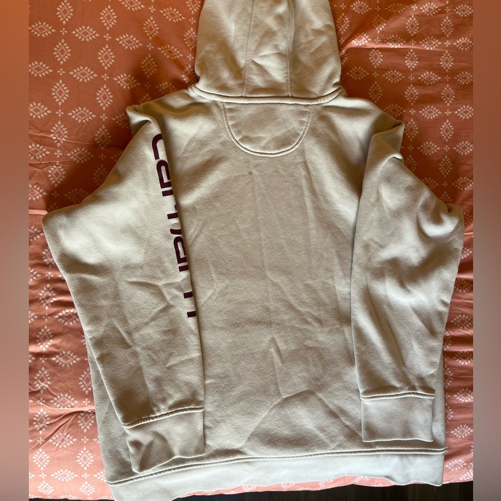 Carharrt Women's 3X Relaxed Fit Midweight Sweatshirt Winter Cream/ Burgundy - Picture 8 of 8